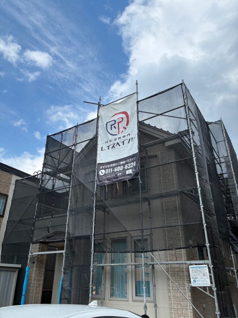 北区-T様邸-外壁、屋根-塗装-足場3